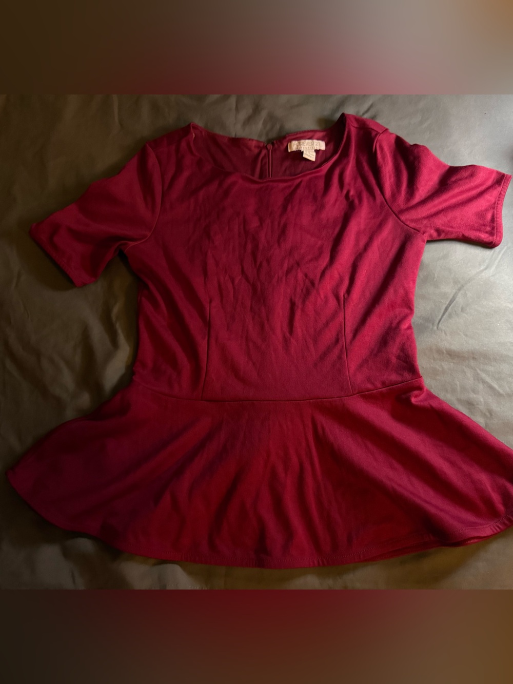 Forever 21 Peplum Top in Burgundy